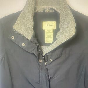 L.L.Bean Women’s XS Black Insulated Gray Fleece Collar Winter Coat